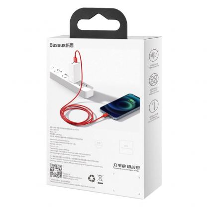 Baseus Superior Lightning USB Cable (CALYS-A09) - USB кабел за Apple устройства с Lightning порт (100 см) (червен) 6