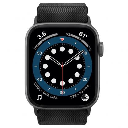 Spigen Fit Lite Band - лека текстилна каишка за Apple Watch 38мм, 40мм, 41мм (черен) 3