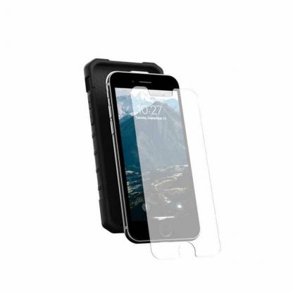 Urban Armor Gear Glass Screen Protector - калено стъклено защитно покритие за дисплея на iPhone SE (2022), iPhone SE (2020), iPhone 8, iPhone 7 (прозрачен) 3
