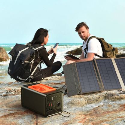 Choetech Portable Power Station 300W - мощна външна батерия с AC (220V за ел. мрежа), USB-C 60W, 3 x USB-A изходи и 120W гнездо за кола (черен) 4