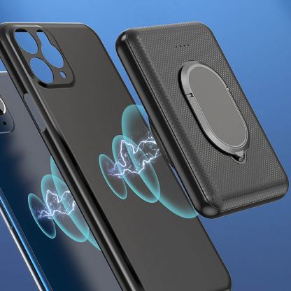 4smarts Wireless Power Bank VoltHub UltiMag Kick 5000mAh for MagSafe - безжична преносима външна батерия с USB-C и USB-A порт за iPhone с Magsafe (черен) 10