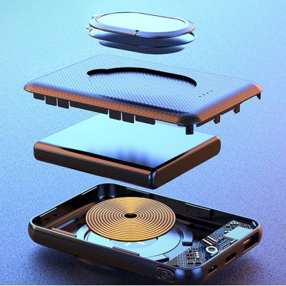 4smarts Wireless Power Bank VoltHub UltiMag Kick 5000mAh for MagSafe - безжична преносима външна батерия с USB-C и USB-A порт за iPhone с Magsafe (черен) 11