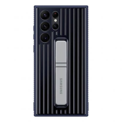 Samsung Protective Standing Cover EF-RS908CNEGWW - оригинален хибриден кейс за Samsung Galaxy S22 Ultra (тъмносин) 2