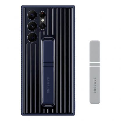 Samsung Protective Standing Cover EF-RS908CNEGWW - оригинален хибриден кейс за Samsung Galaxy S22 Ultra (тъмносин) 3