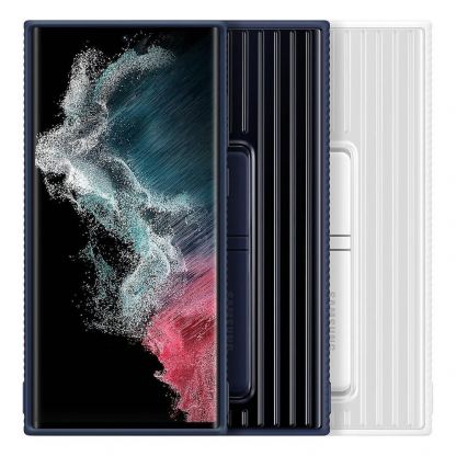 Samsung Protective Standing Cover EF-RS908CNEGWW - оригинален хибриден кейс за Samsung Galaxy S22 Ultra (тъмносин) 10