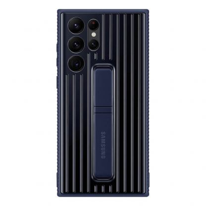 Samsung Protective Standing Cover EF-RS908CNEGWW - оригинален хибриден кейс за Samsung Galaxy S22 Ultra (тъмносин) 12