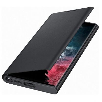 Samsung LED View Cover EF-NS908PBEGEE - оригинален калъф през който виждате информация от дисплея за Samsung Galaxy S22 Ultra (черен) 4