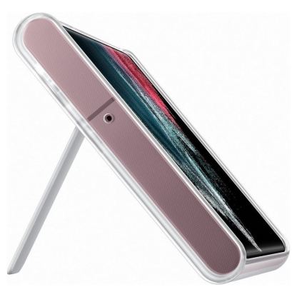 Samsung Clear Standing Cover EF-JS908CT - оригинален удароустойчив хибриден кейс с поставка за Samsung Galaxy S22 Ultra (прозрачен) 4