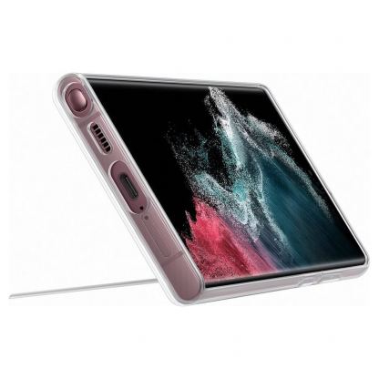 Samsung Clear Standing Cover EF-JS908CT - оригинален удароустойчив хибриден кейс с поставка за Samsung Galaxy S22 Ultra (прозрачен) 5