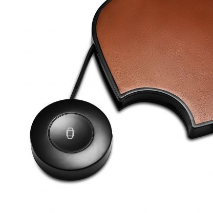 iCarer Leather 2 in 1 Wireless Charger 10W - поставка (пад) за безжично зареждане на Qi съвместими устройства и зареждане на Apple Watch (кафяв)  6