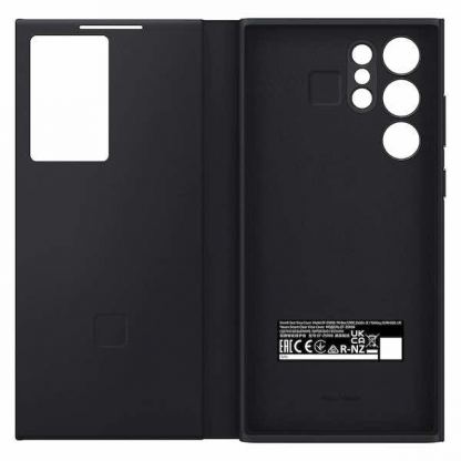 Samsung Clear View Cover EF-ZS908CBEGEE - оригинален кейс с антибактериално покритие, през който виждате информация от дисплея за Samsung Galaxy S22 Ultra (черен) 2