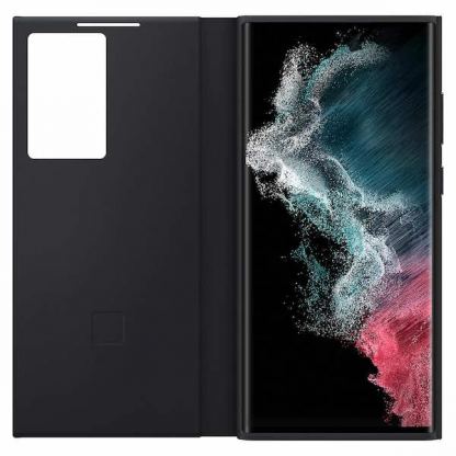 Samsung Clear View Cover EF-ZS908CBEGEE - оригинален кейс с антибактериално покритие, през който виждате информация от дисплея за Samsung Galaxy S22 Ultra (черен) 3