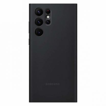 Samsung Clear View Cover EF-ZS908CBEGEE - оригинален кейс с антибактериално покритие, през който виждате информация от дисплея за Samsung Galaxy S22 Ultra (черен) 4