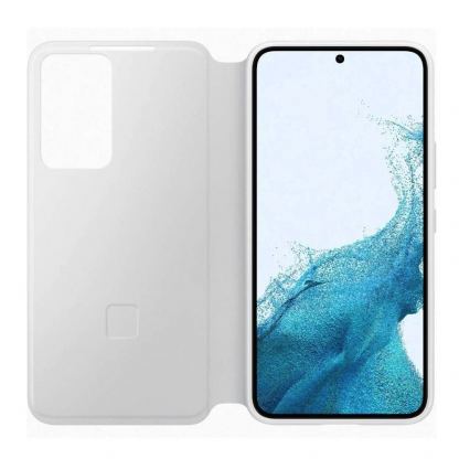 Samsung Clear View Cover EF-ZS906CW - оригинален кейс с антибактериално покритие, през който виждате информация от дисплея за Samsung Galaxy S22 Plus (бял) 4
