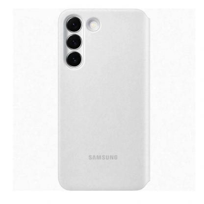 Samsung Clear View Cover EF-ZS906CW - оригинален кейс с антибактериално покритие, през който виждате информация от дисплея за Samsung Galaxy S22 Plus (бял) 5