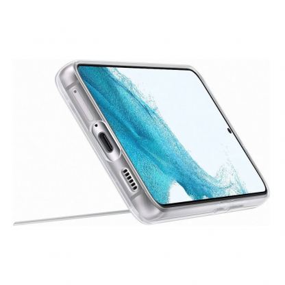 Samsung Clear Standing Cover EF-JS901CTEGWW - оригинален удароустойчив хибриден кейс с поставка за Samsung Galaxy S22 (прозрачен) 5