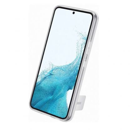 Samsung Clear Standing Cover EF-JS901CTEGWW - оригинален удароустойчив хибриден кейс с поставка за Samsung Galaxy S22 (прозрачен) 6