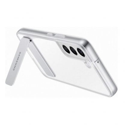 Samsung Clear Standing Cover EF-JS901CTEGWW - оригинален удароустойчив хибриден кейс с поставка за Samsung Galaxy S22 (прозрачен) 7