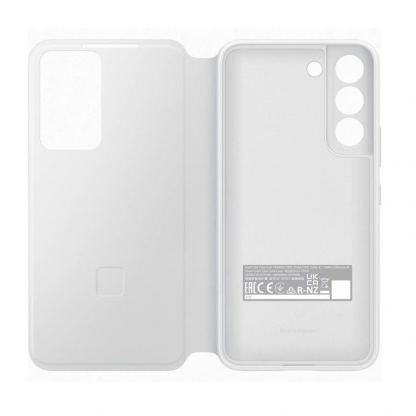 Samsung Clear View Cover EF-ZS901CW - оригинален кейс с антибактериално покритие, през който виждате информация от дисплея за Samsung Galaxy S22 (бял) 4