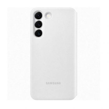 Samsung Clear View Cover EF-ZS901CW - оригинален кейс с антибактериално покритие, през който виждате информация от дисплея за Samsung Galaxy S22 (бял) 5