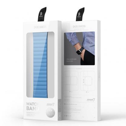 Dux Ducis Silicone Magnetic Strap (Chain Version) - магнитна силиконова каишка за Apple Watch 42мм, 44мм, 45мм (син) 6