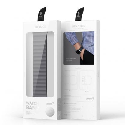 Dux Ducis Silicone Magnetic Strap (Chain Version) - магнитна силиконова каишка за Apple Watch 38мм, 40мм, 41мм (сив-оранжев) 6