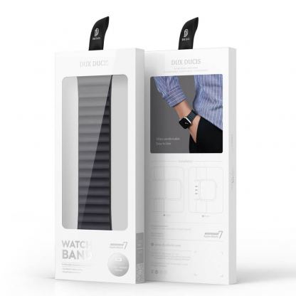 Dux Ducis Silicone Magnetic Strap (Chain Version) - магнитна силиконова каишка за Apple Watch 38мм, 40мм, 41мм (черен-оранжев) 6