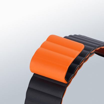 Dux Ducis Silicone Magnetic Strap (Chain Version) - магнитна силиконова каишка за Apple Watch 38мм, 40мм, 41мм (черен-оранжев) 8