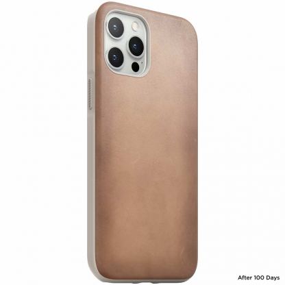 Nomad Leather Rugged Case - кожен (естествена кожа) кейс за iPhone 12, iPhone 12 Pro (бежов) 5