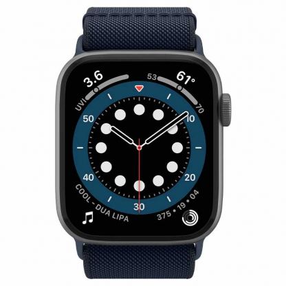 Spigen Fit Lite Band - лека текстилна каишка за Apple Watch 42мм, 44мм, 45мм (тъмносин) 4