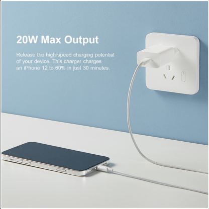 Xiaomi Mi Charger USB-C 20W PD - захранване за ел. мрежа 20W с USB-C изход и технология за бързо зареждане (бял) 5