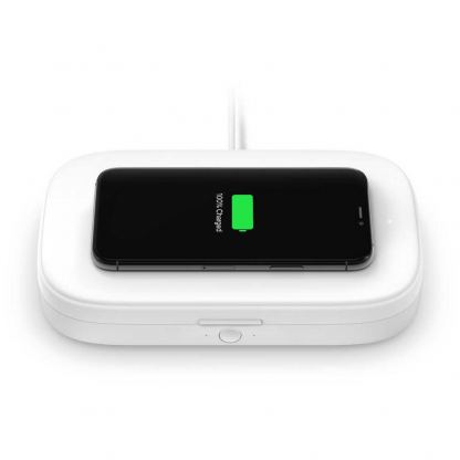 Belkin Boost Charge UV Sterilizer With Wireless Charger 10W - поставка за безжично зареждане и UV стерилизатор за мобилни устройства (бял)  2