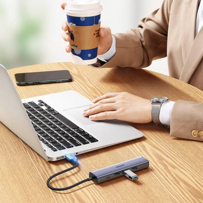 Ugreen USB-A Multifunctional Hub - мултифункционален хъб за свързване на допълнителна периферия за устройства с USB-A (тъмносив) 10