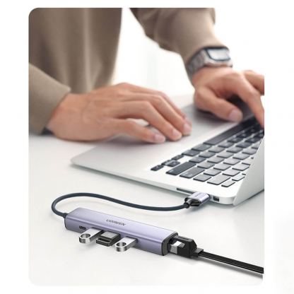 Ugreen USB-A Multifunctional Hub - мултифункционален хъб за свързване на допълнителна периферия за устройства с USB-A (тъмносив) 14