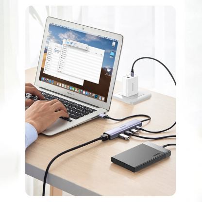 Ugreen USB-A Multifunctional Hub - мултифункционален хъб за свързване на допълнителна периферия за устройства с USB-A (тъмносив) 15