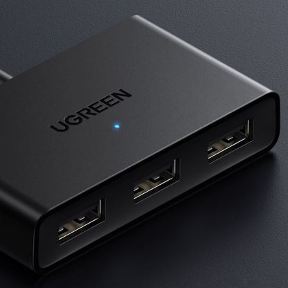 Ugreen USB-A 2.0 Hub 3-port Switch Box - 3-портов USB 2.0 хъб за компютри и лаптопи с USB-A с възможност за превключване между два компютъра (150 см) (черен) 7