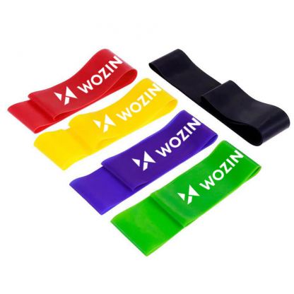 Wozinsky Rubber Exercise Bands For Home Gym - комплект еластични ластици с различно съпторивление (5 броя) (цвятен) 9