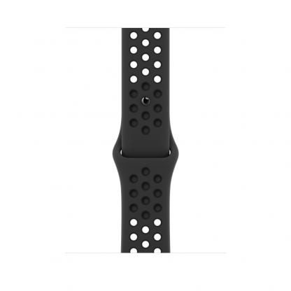 Apple Watch Nike Sport Band - оригинална силиконова каишка за Apple Watch 42мм, 44мм, 45мм (тъмносив-черен) 2