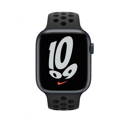 Apple Watch Nike Sport Band - оригинална силиконова каишка за Apple Watch 42мм, 44мм, 45мм (тъмносив-черен) 3