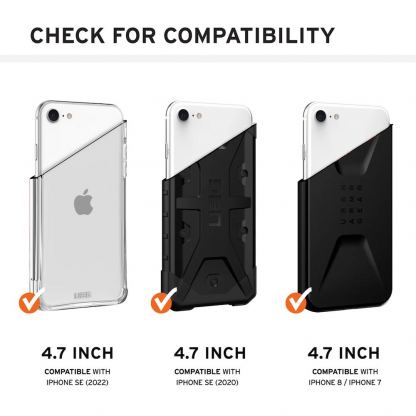 Urban Armor Gear Pathfinder SE Camo Case - удароустойчив хибриден кейс за iPhone SE (2022), iPhone SE (2020), iPhone 8, iPhone 7 (сив камуфлаж) 8