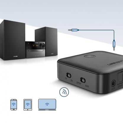 Ugreen 2 in 1 Bluetooth 5.0 Audio Receiver & Transmitter - аудио трансмитер и рисийвър за безжично прехвърляне на аудио (черен) 3