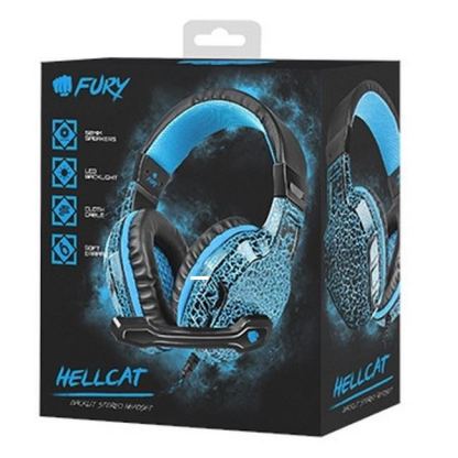 Fury Backlit Gaming Headset Hellcat NFU-0863 - USB гейминг слушалки с подцветка и микрофон за PC и лаптопи (черен-син) 3