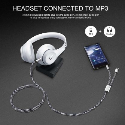 4smarts MatchCord Active USB-C Male to 2x3.5 mm Male Cable - активен кабел USB-C мъжко към 2x3.5 мм мъжко за устройства с USB-C порт (100 см) (черен) 5