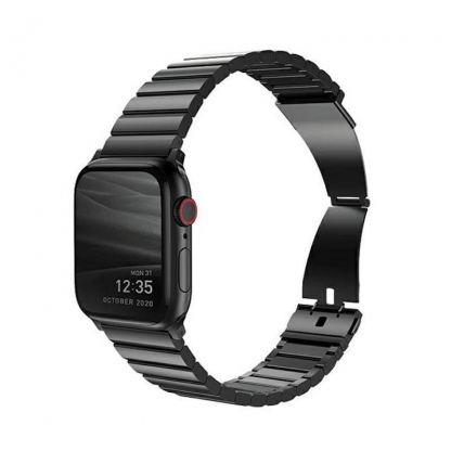 Uniq Strova Stainless Steel Band - стоманена каишка за Apple Watch 42мм, 44мм, 45мм (тъмносив) 2