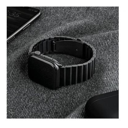 Uniq Strova Stainless Steel Band - стоманена каишка за Apple Watch 42мм, 44мм, 45мм (тъмносив) 8