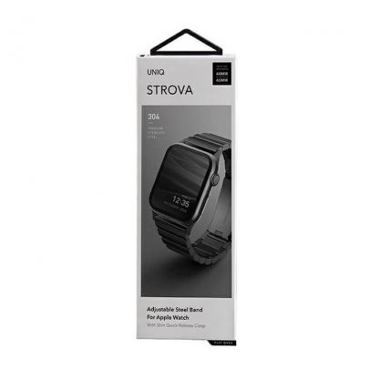 Uniq Strova Stainless Steel Band - стоманена каишка за Apple Watch 42мм, 44мм, 45мм (тъмносив) 10