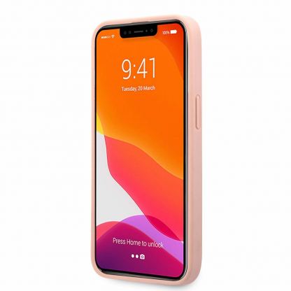 Guess Saffiano PU Leather Hard Case - дизайнерски кожен кейс за iPhone 13 Pro (розов) 4