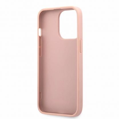 Guess Saffiano PU Leather Hard Case - дизайнерски кожен кейс за iPhone 13 Pro (розов) 5