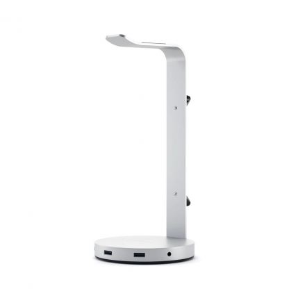 Satechi Aluminium USB Headphone Stand - дизайнерска алуминиева поставка за слушалки с USB-A изходи (сребрист) 3