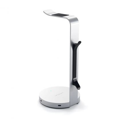 Satechi Aluminium USB Headphone Stand - дизайнерска алуминиева поставка за слушалки с USB-A изходи (сребрист) 5